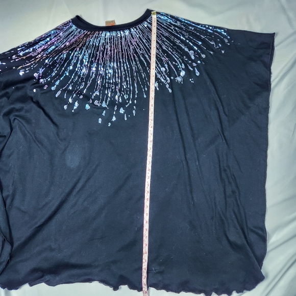 Hand Painted Lana Rogers Oversized Tunic/Dress w/Purple Metalic Splatter Design - Picture 8 of 10